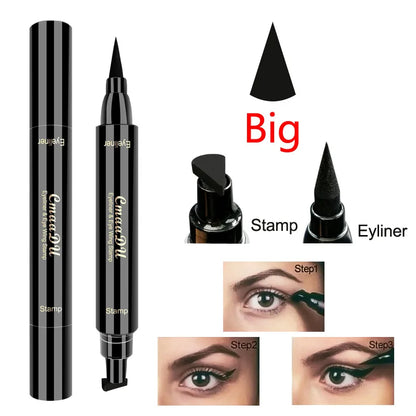 Wodoodporny eyeliner w pisaku, czarny, szybkoschnący, podwójny