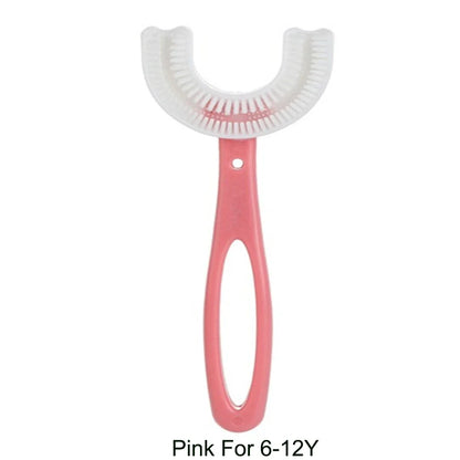 Szczoteczka dla dzieci 360°, U-kształtna, silikonowa, do pielęgnacji zębów