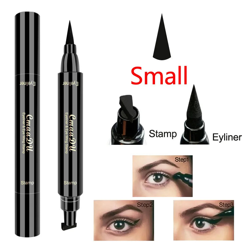 Wodoodporny eyeliner w pisaku, czarny, szybkoschnący, podwójny