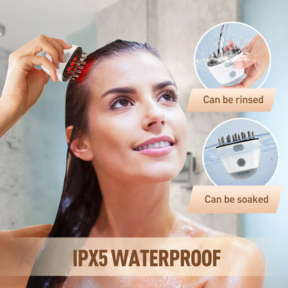 Elektro-masażer do skóry głowy, terapia światłem, przeciw wypadaniu włosów