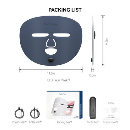 Bezprzewodowa maska do twarzy, terapia światłem podczerwonym i czerwonym, przeciwstarzeniowa